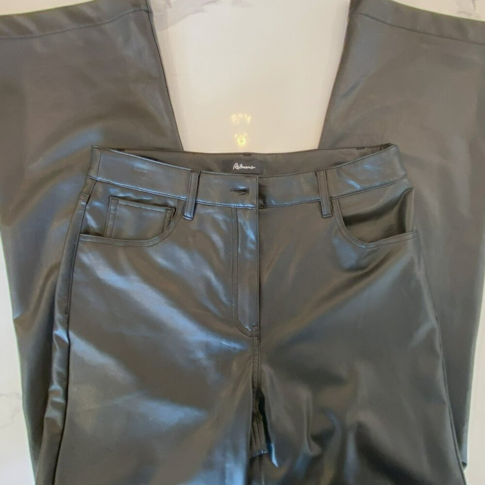 Reitmans - Vegan-leather, Straight leg, Black pants, Size 10